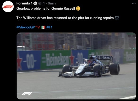 George Russell abandonó las segundas prácticas libres del GP de México