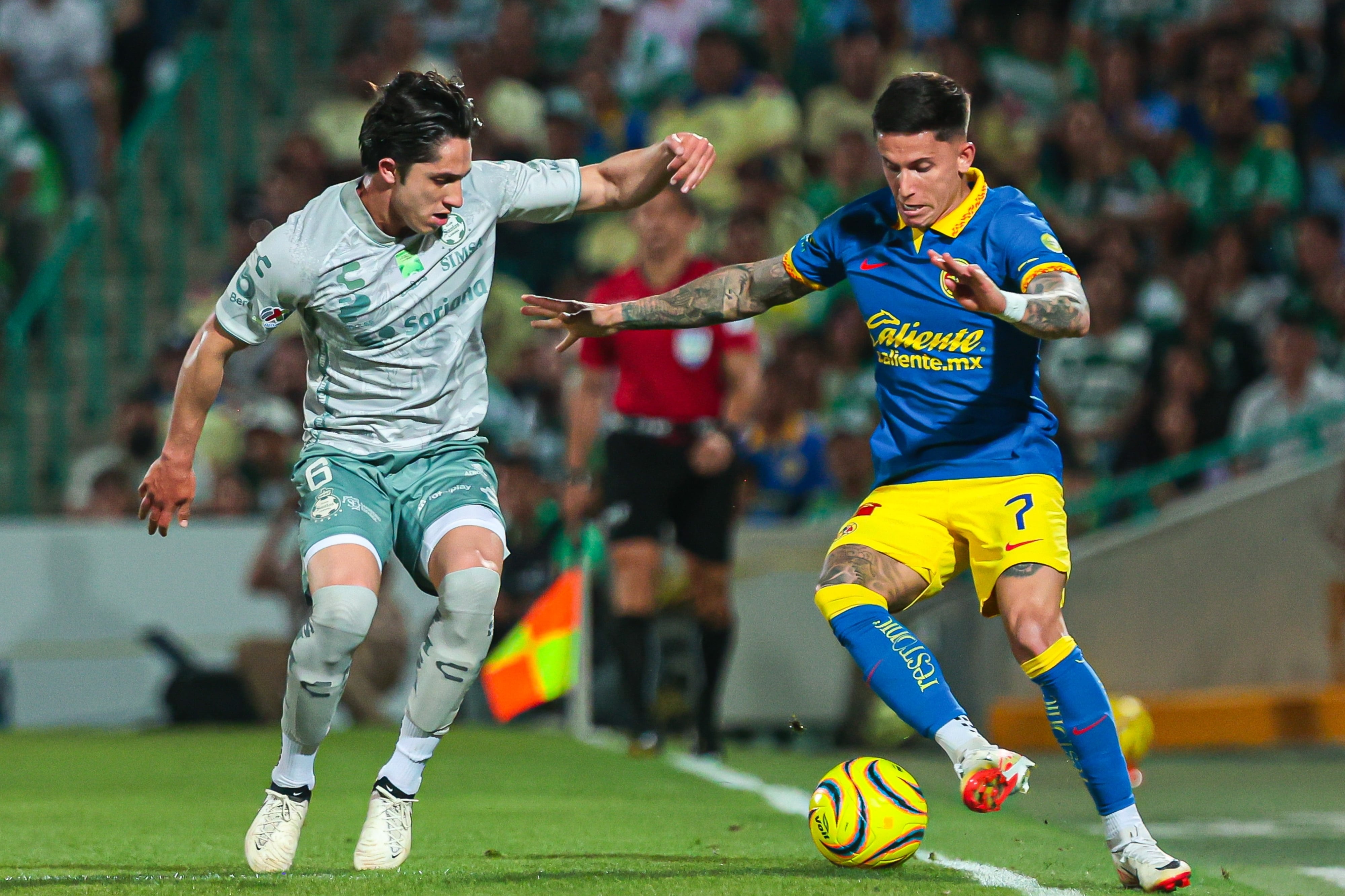 Alan Cervantes en el América vs Santos