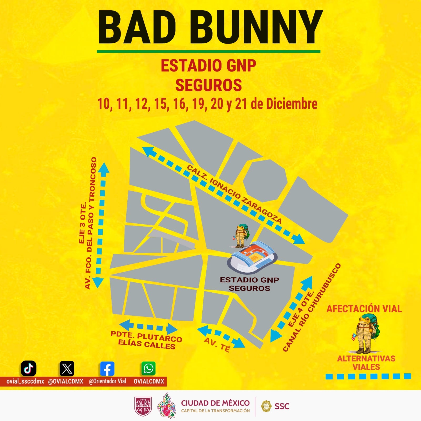 Operativo por concierto de Bad Bunny en CDMX