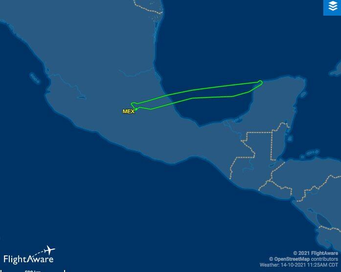 Registró del vuelo del avión presidencial