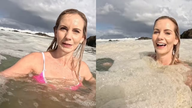 Michelle Sky Hayward nadó en aguas residuales sin saberlo y se volvió viral