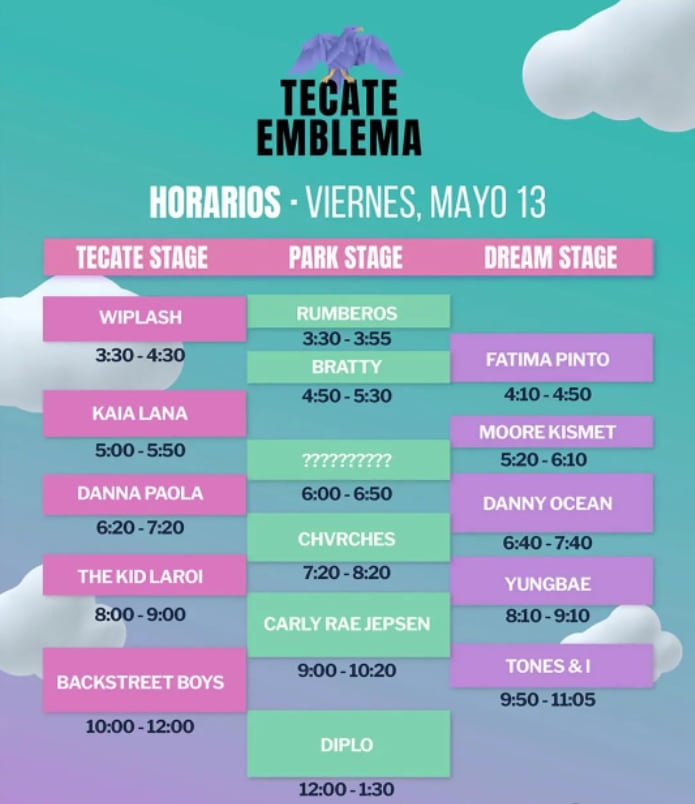 Tecate Emblema 2022, horarios y escenarios