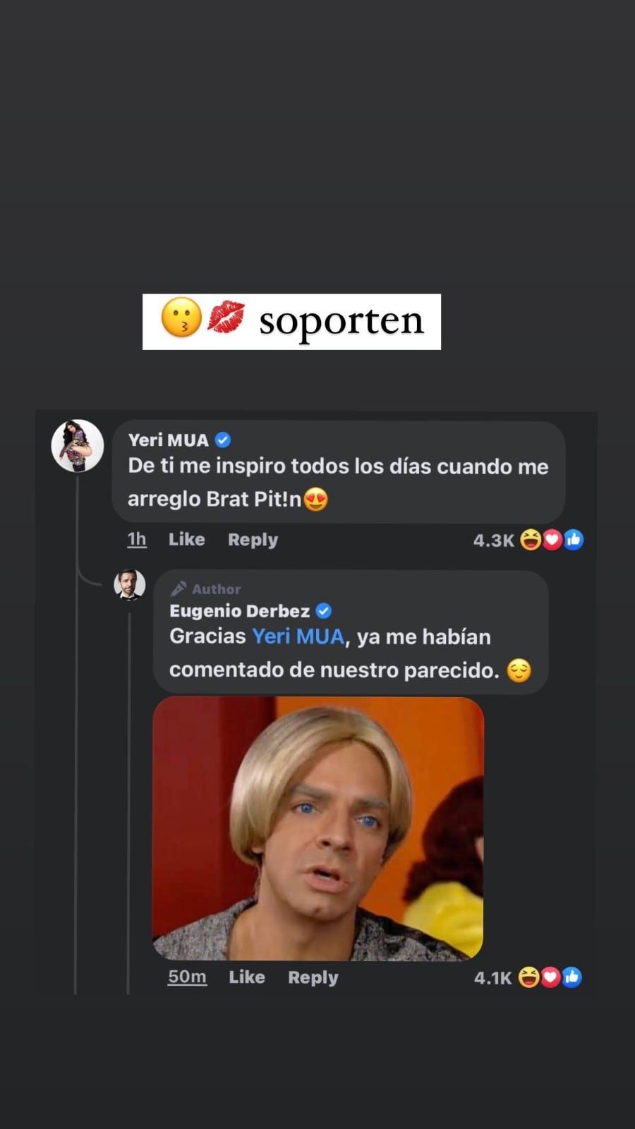 Yeri Mua y Eugenio Derbez se parecen