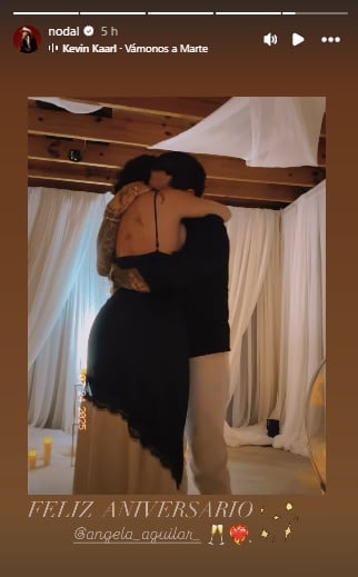 El video con el que Christian Nodal festejó su aniversario de bodas con Ángela Aguilar.