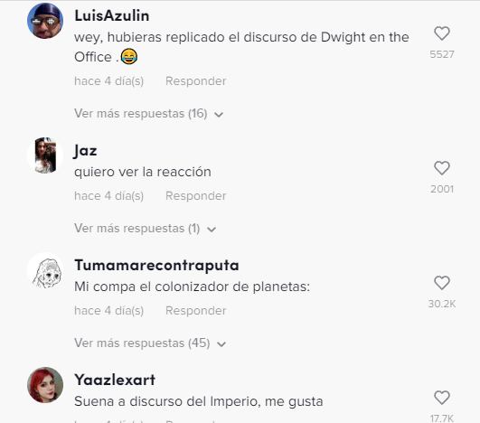 Comentarios al Tiktoker que reacciona a su apasionado discurso de graduación