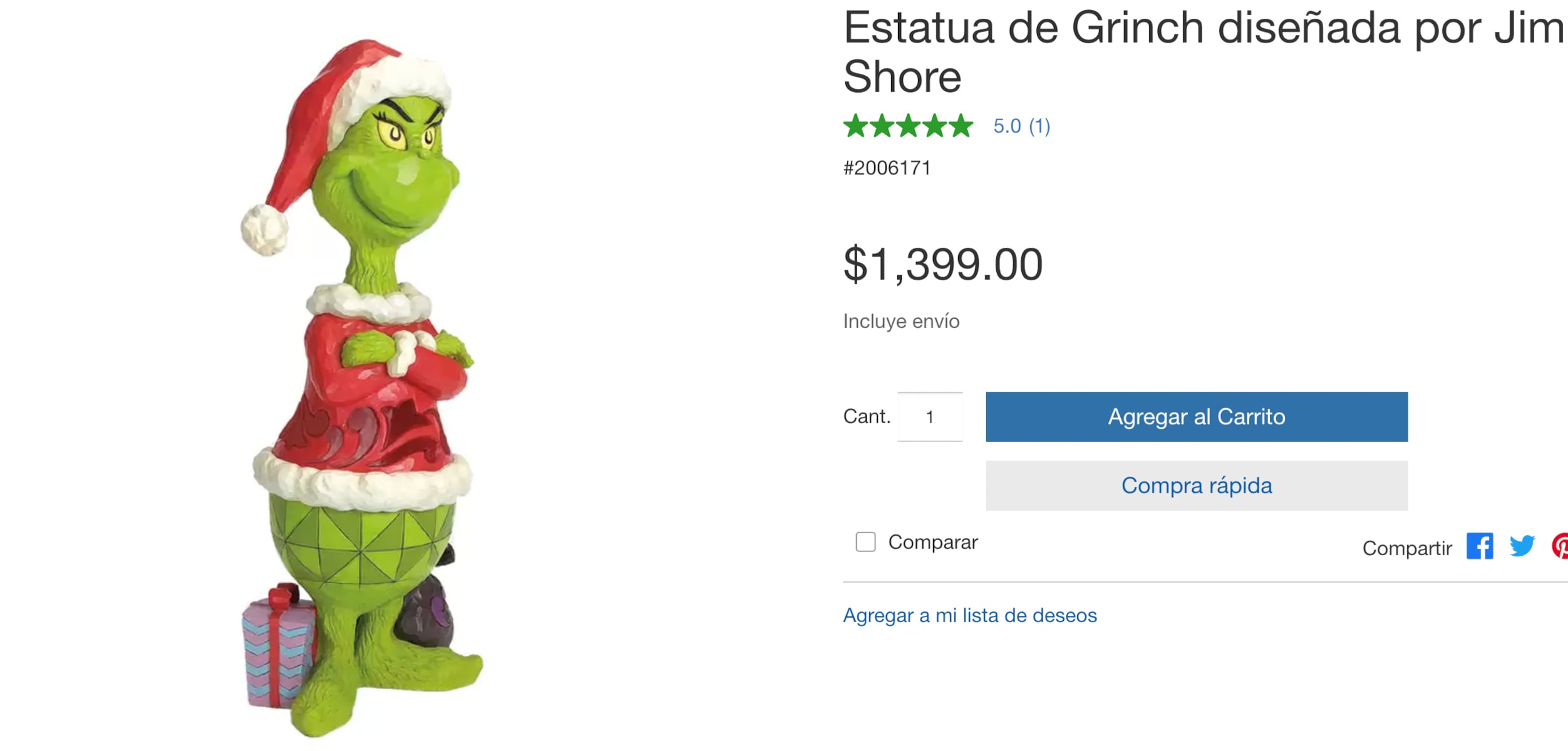 Precio Grinch Costco en línea