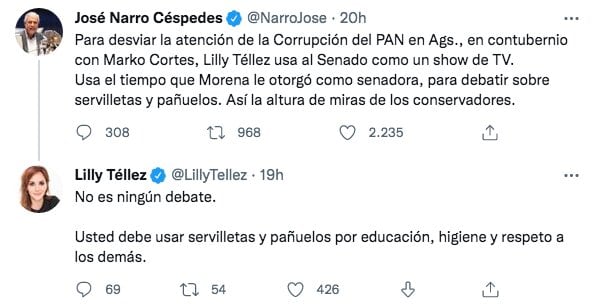 Pelea tuitera entre Lilly Téllez y José Narro