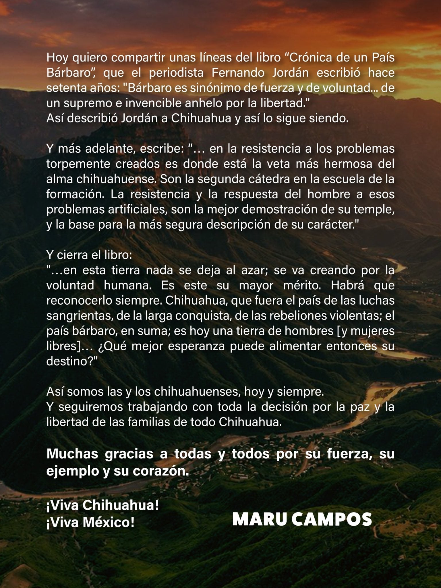 Maru Campos afirma seguirá trabajando, tras marcha en Chihuahua