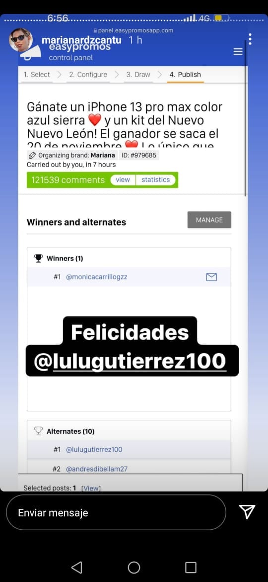 Historia de Instagram