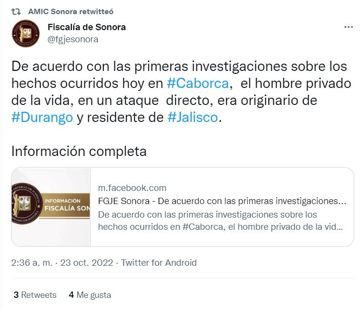 Fiscalía de Sonora hace llamado para que sociedad colabore con investigación de boda trágica