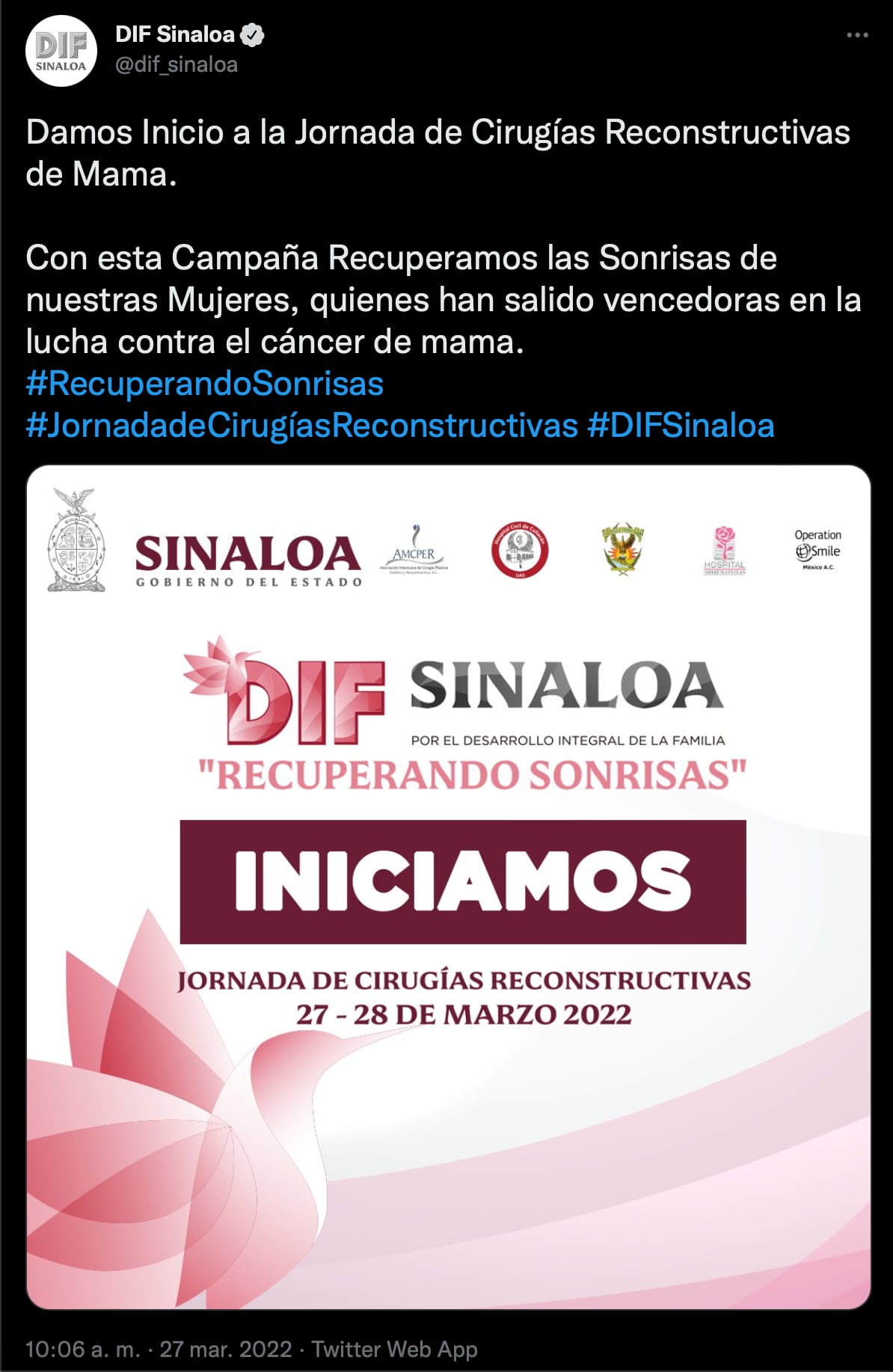 DIF Sinaloa inicia jornadas de cirugías reconstructivas