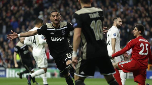 Ajax celebra el primer gol en el Bernabéu