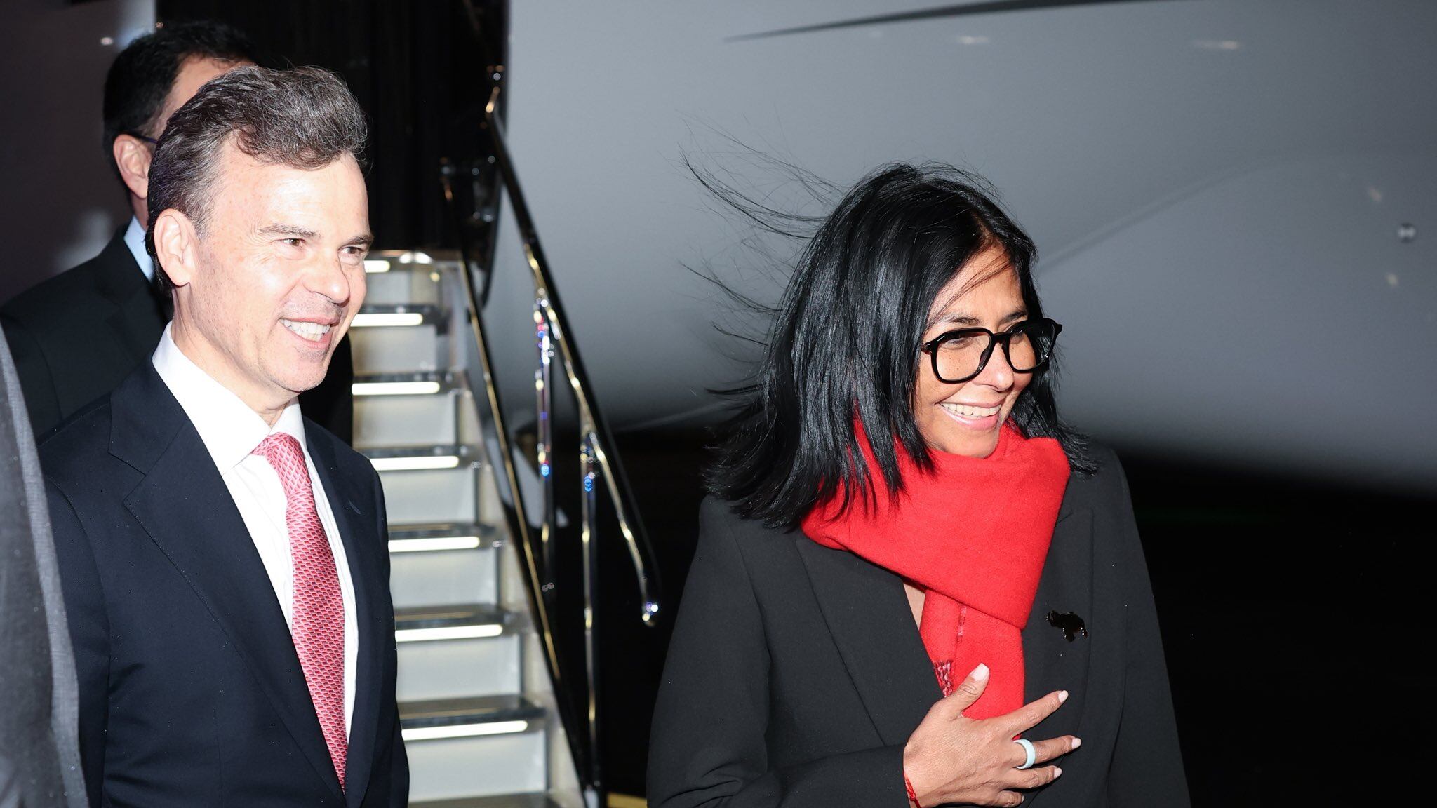 Delcy Rodríguez llega a Nueva York para su primer encuentro con Donald Trump