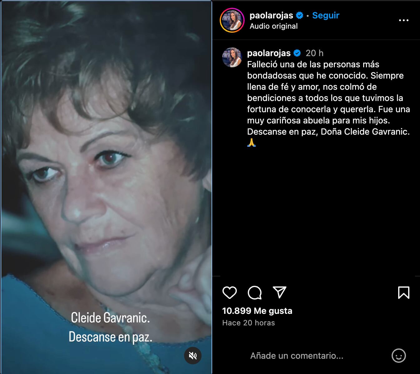Paola Rojas despide a su ex suegra, Cleide Gavranic