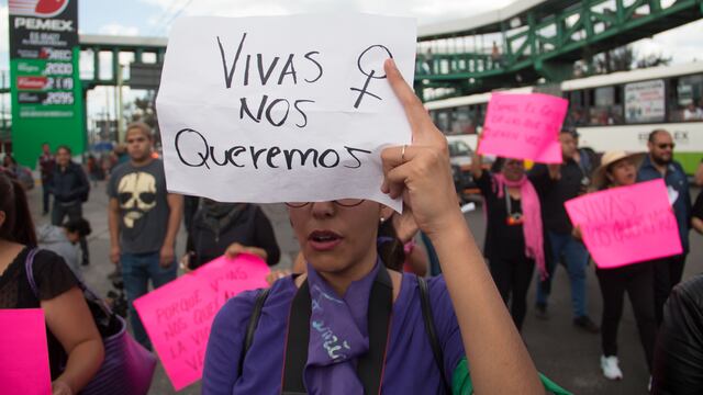 Protesta contra los feminicidios en México.