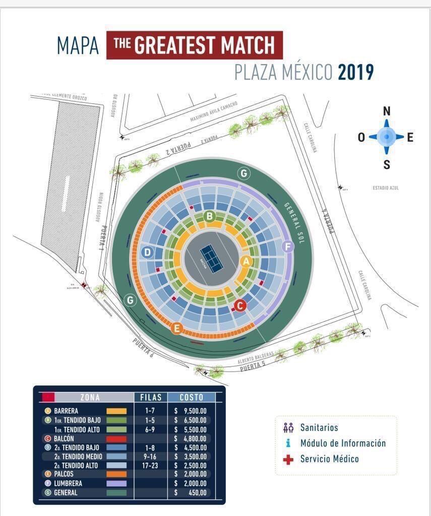 Posible lista de precios para ver a Federer en México