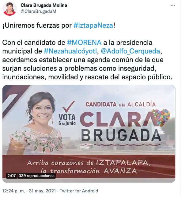 Clara Brugada sobre IztapaNeza