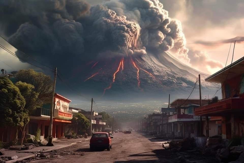 Erupción del volcán Popocatépetl
