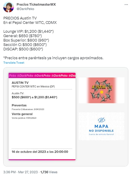 Precio de los boletos para el concierto de Austin TV en la CDMX