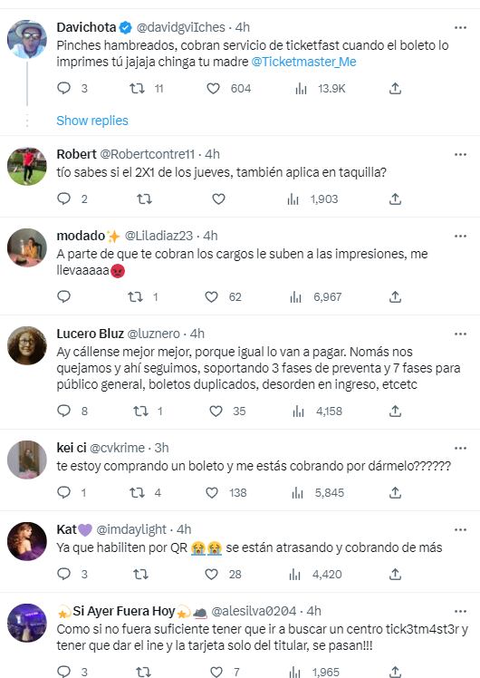 Reacciones al aumento de impresión de boletos de Ticketmaster