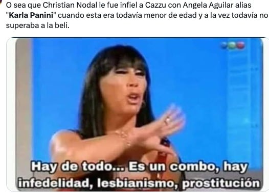 Memes comparan a Ángela Aguilar con Karla Panini por su relación con Christian Nodal