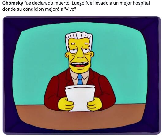 Los memes de la muerte falsa de Noam Chomsky