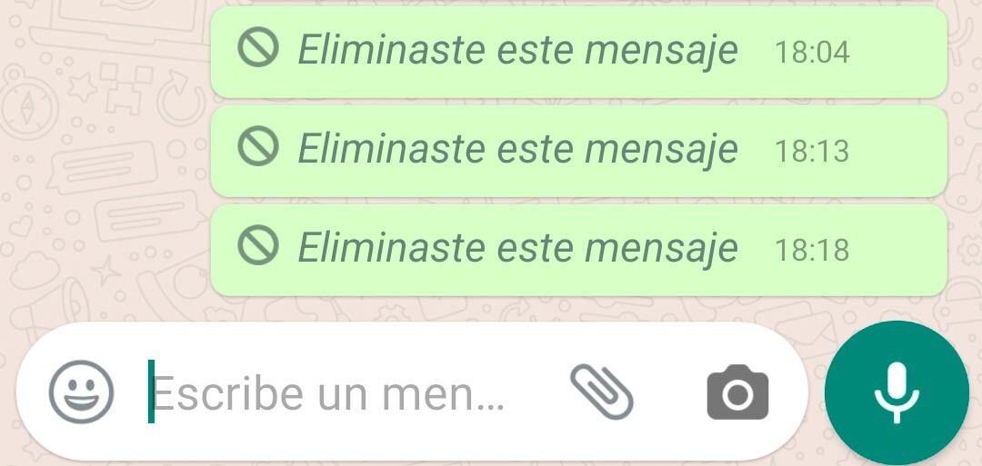 Mensajes eliminados de WhatsApp