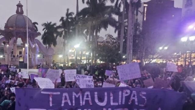 Marcha feminista por el Día Internacional de la Mujer en Tamaulipas