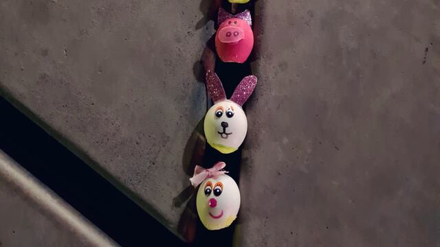 Los huevitos que Miguel Treviño escondió en los parques del municipio.