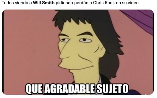 Memes sobre disculpa de Will Smith a Chris Rock