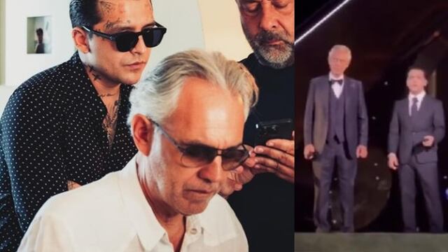 Christian Nodal y Andrea Bocelli