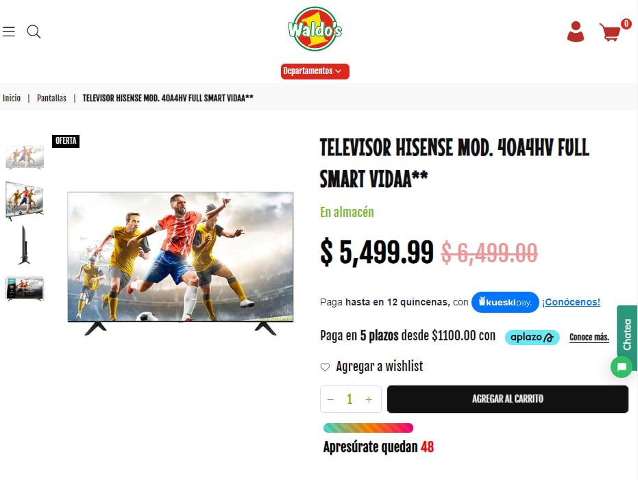 Pantallas en Waldo´s