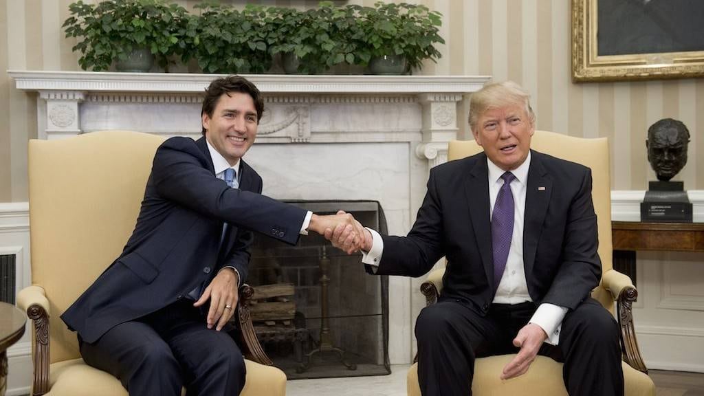 Justin Trudeau, Primer Ministro de Canada, y Donald Trump, presidente de Estados Unidos