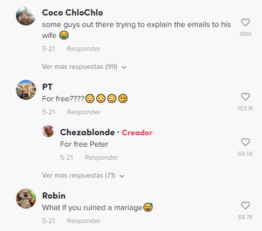 Reacción en TikTok a la mujer que envió fotos intimas al correo equivocado