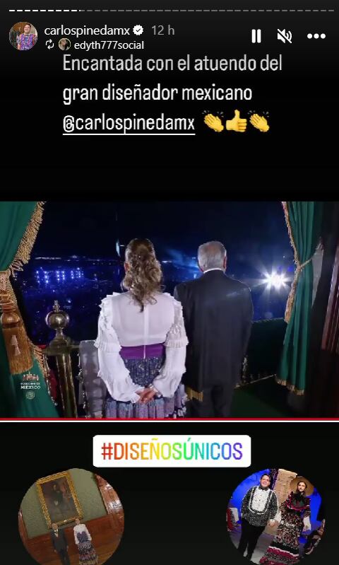 Carlos Pineda diseñó el vestido que usó Beatriz Gutiérrez