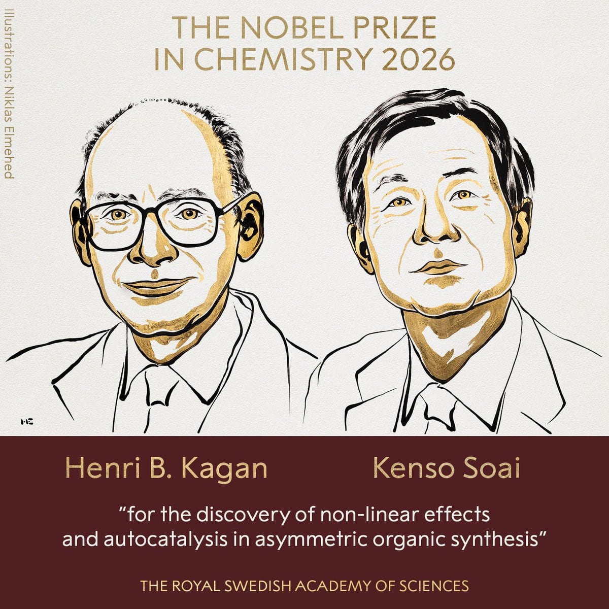 Kagan y Soai ganan el Nobel de Química 2026 por estudiar moléculas “espejo”