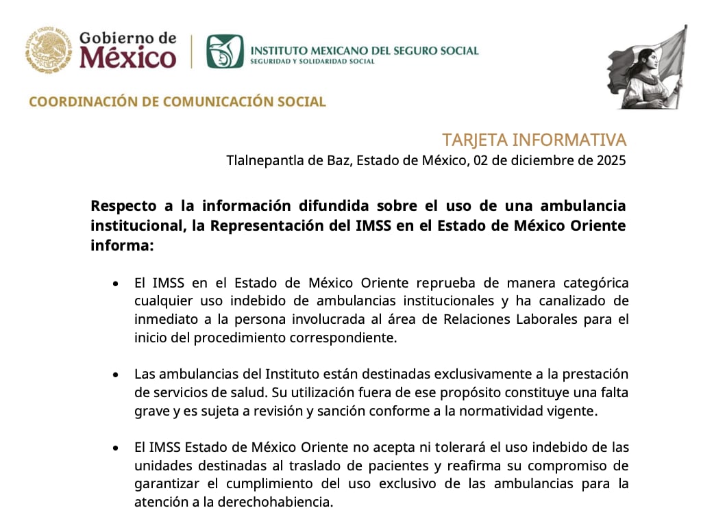 Comunicado IMSS Edomex Oriente