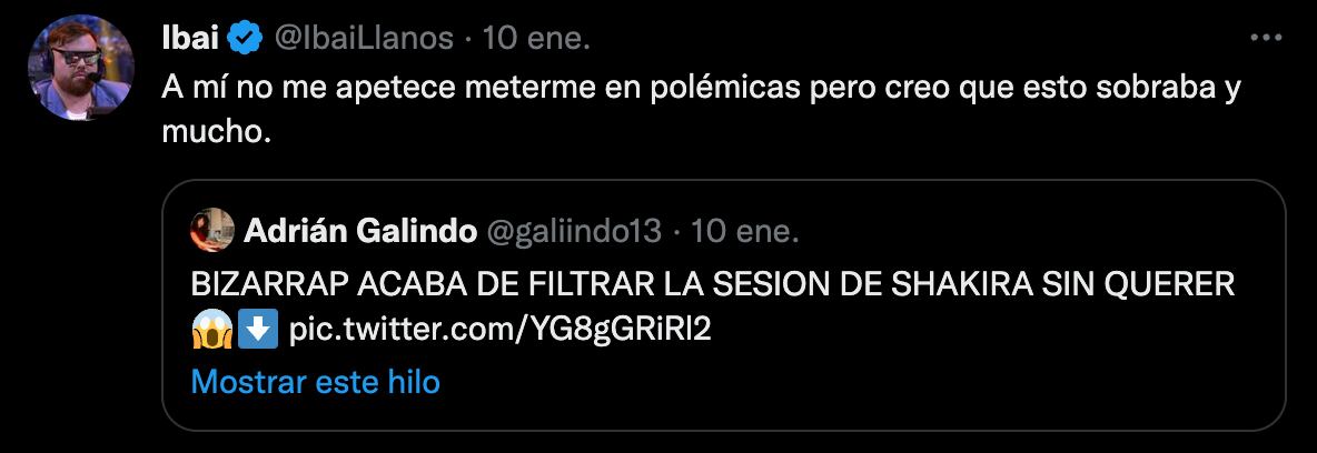 Ibai Llanos sobre Shakira y Bizarrap