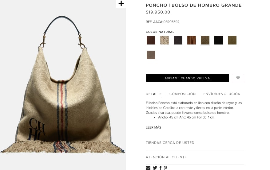 Carolina Herrera, bolsa