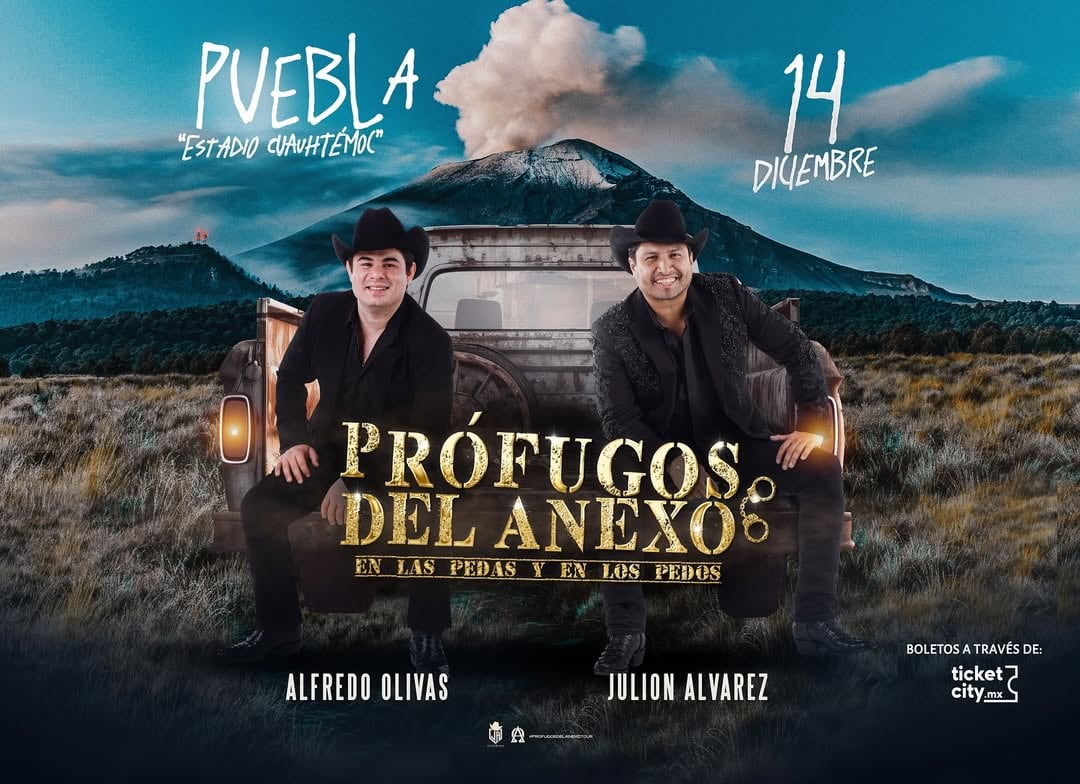 Alfredo Olivas y Julión Álvarez confirman concierto de Prófugos del Anexo en Puebla.
