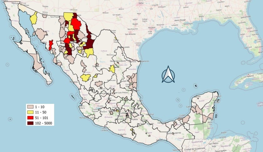Casos de sarampión en México al 5 de septiembre 2025