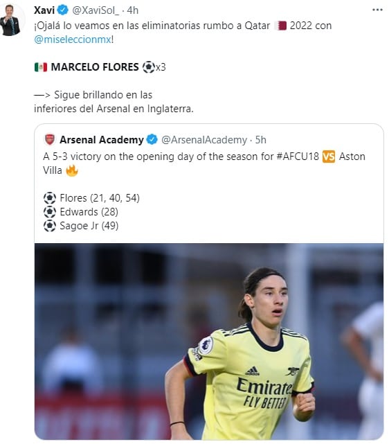 Piden a Marcelo Flores en la Selección Mexicana