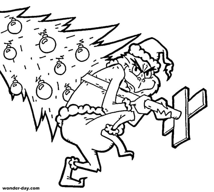 Dibujos de El Grinch para colorear al villano que quiere arruinar la Navidad