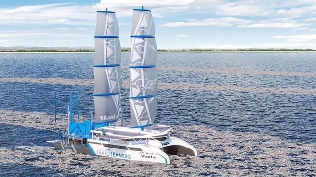 'Manta', el velero que recoge plásticos del mar