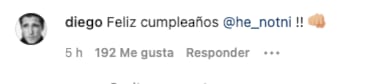 Comentario de Instagram de Diego Boneta