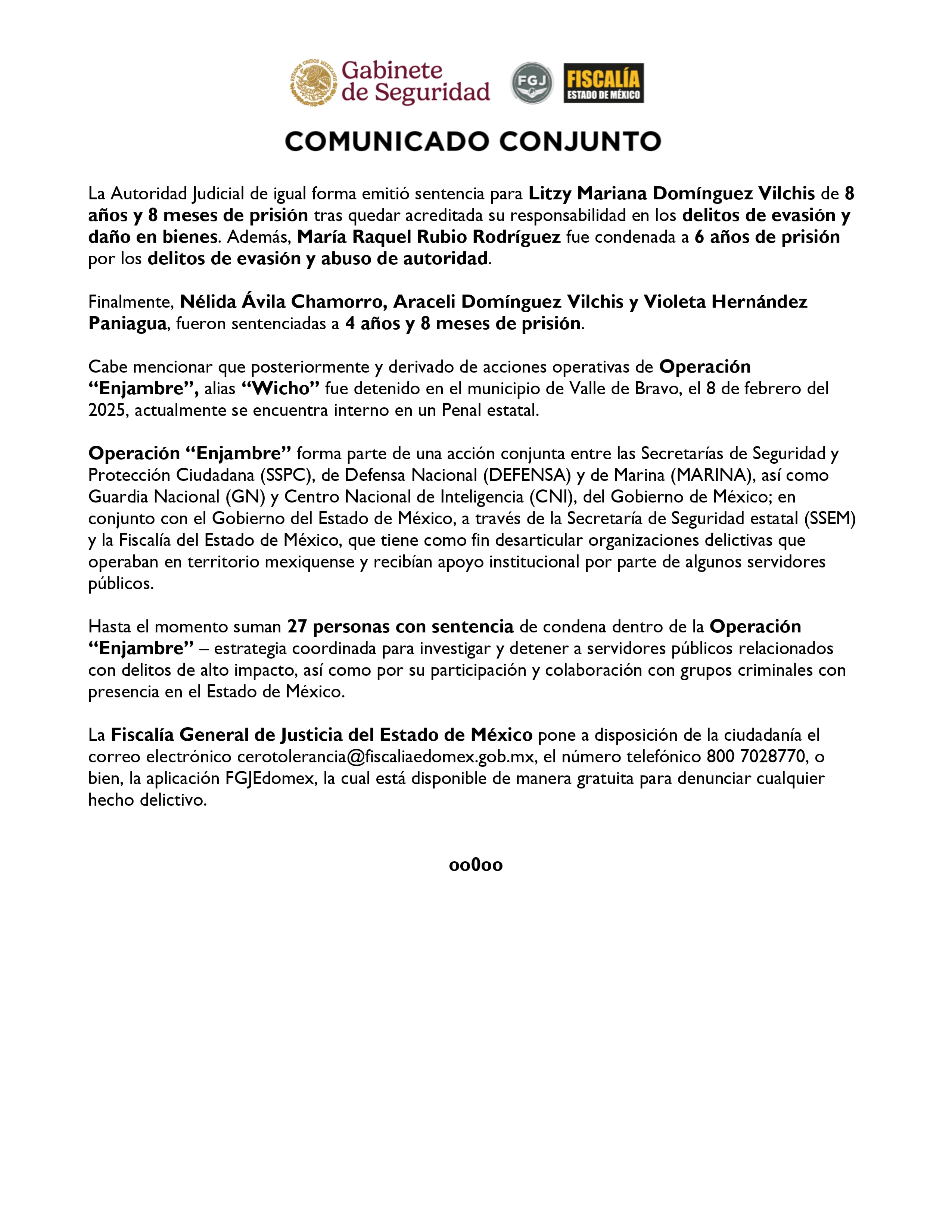 Sentencian a siete personas por facilitar la fuga del alcalde de Santo Tomás en 2024