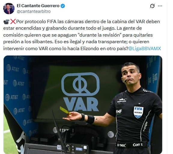 Exárbitro Fernando Guerrero afirma que apagar el VAR en Liga MX es ilegal