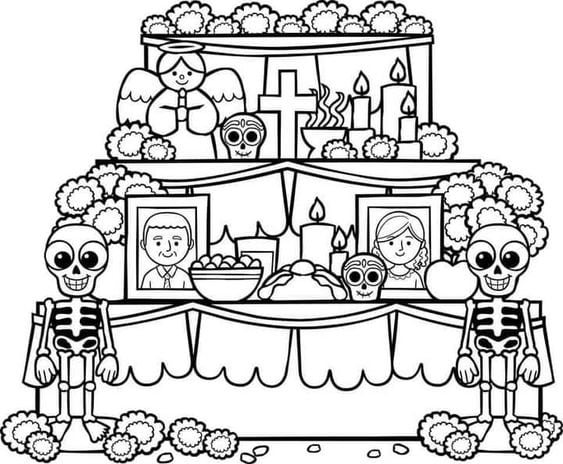 Altar de muertos, dibujos