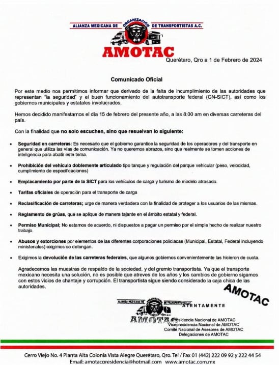 Reclamos de transportistas