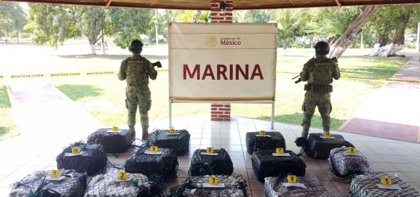 Golpe al narco: Marina incauta 650 kg de cocaína y detiene a seis